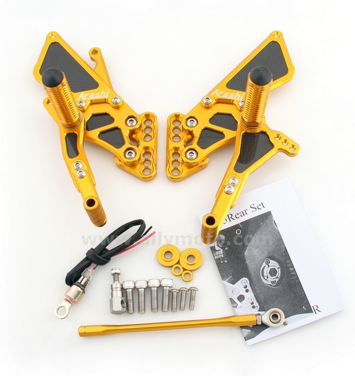 74 Rearset Footpegs Adjust With Carbon Fiber Suzuki Gsxr1000 2005-2006@2